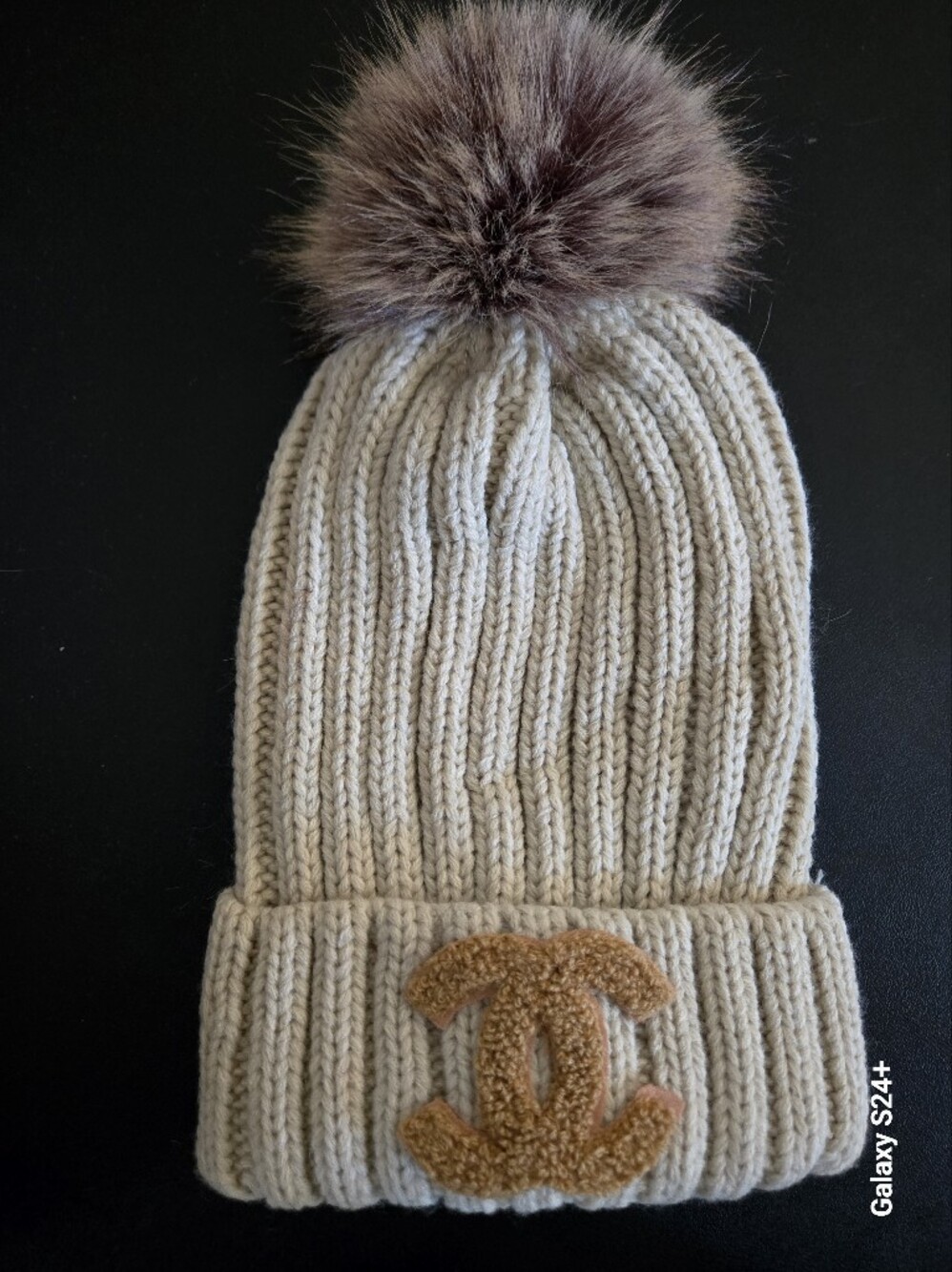 ✨️FASHION KNIT POM POM BEANIE  TAN KHAKI